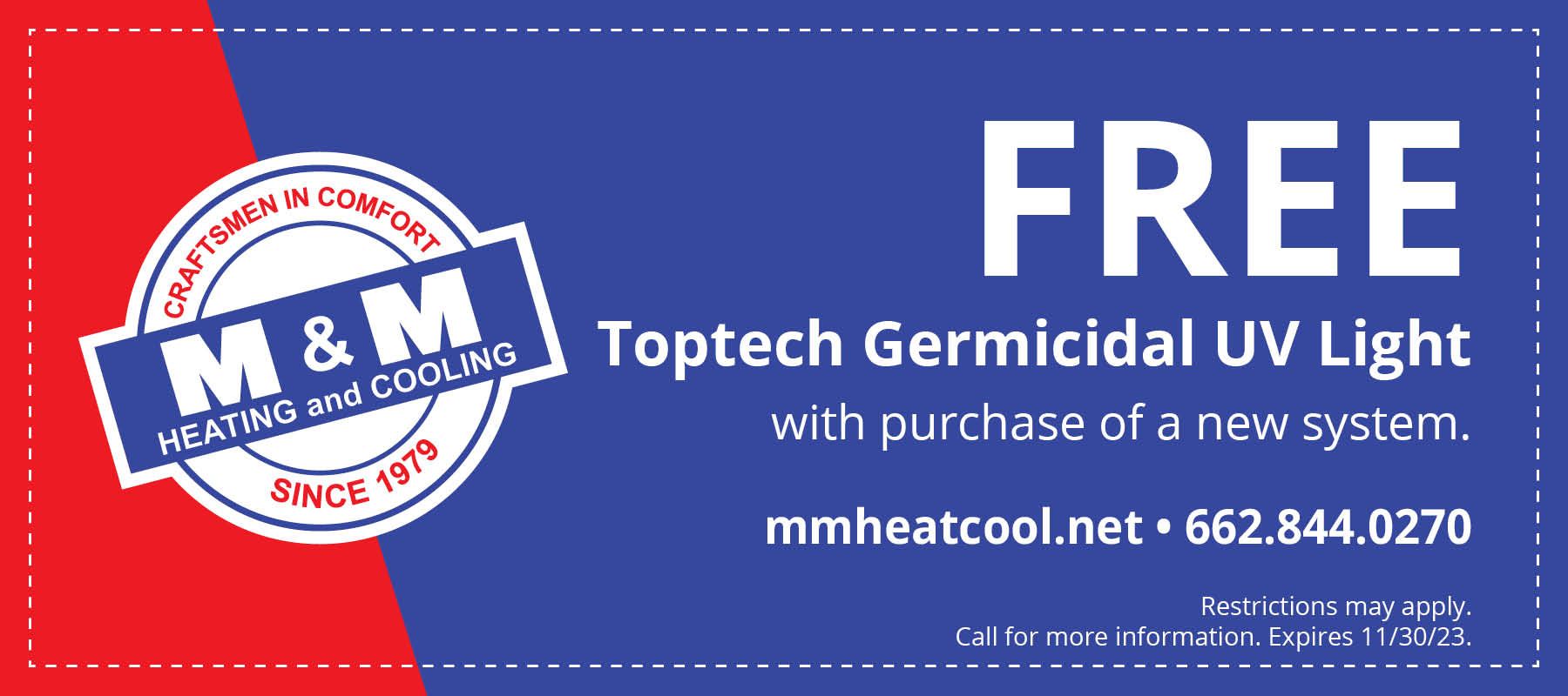 Free Toptech Germicidal UV Light.